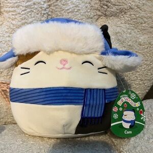 !!ON HOLD!! 8” Squishmallow Cam the Cat Christmas Hat & Scarf